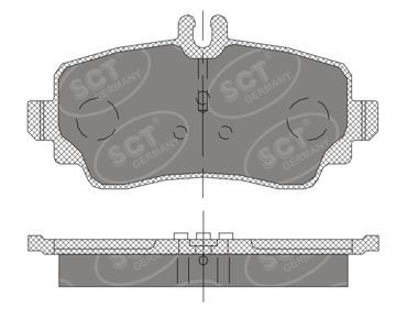SCT GERMANY Комплект тормозных колодок, дисковый тормоз SP 411 PR